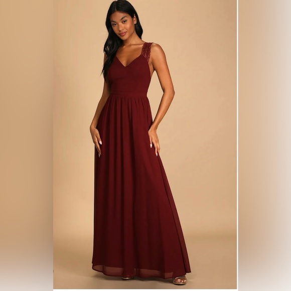 Lulus Burgundy Dress - Picture 2 of 5